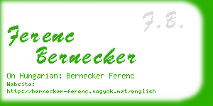 ferenc bernecker business card